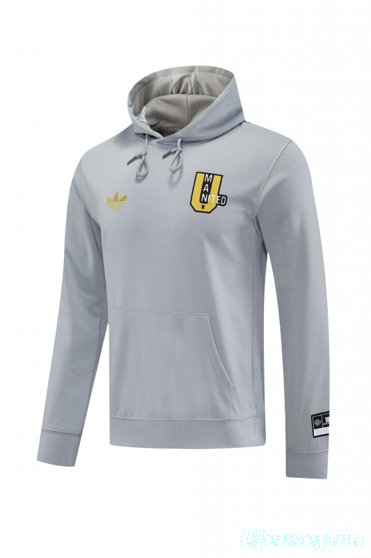 25/26 Manchester United Gray Half Zipper Jacket+Long Pants S-2XL