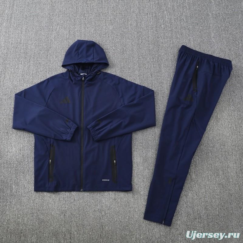 2025 Adidas Royal Blue Half Zipper Jacket+Long Pants S-2XL