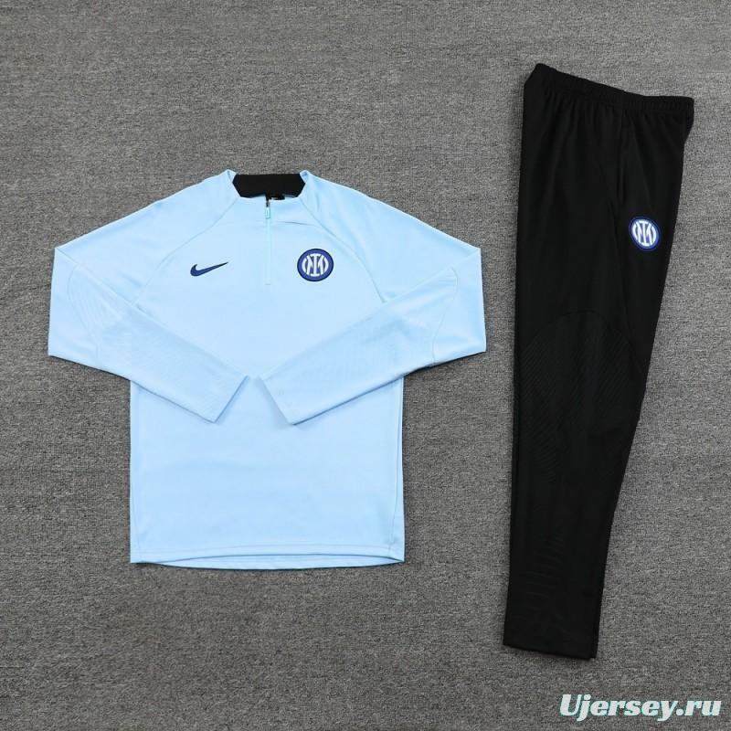 25/26 Inter Milan Sky Blue Half Zipper Jacket+Long Pants