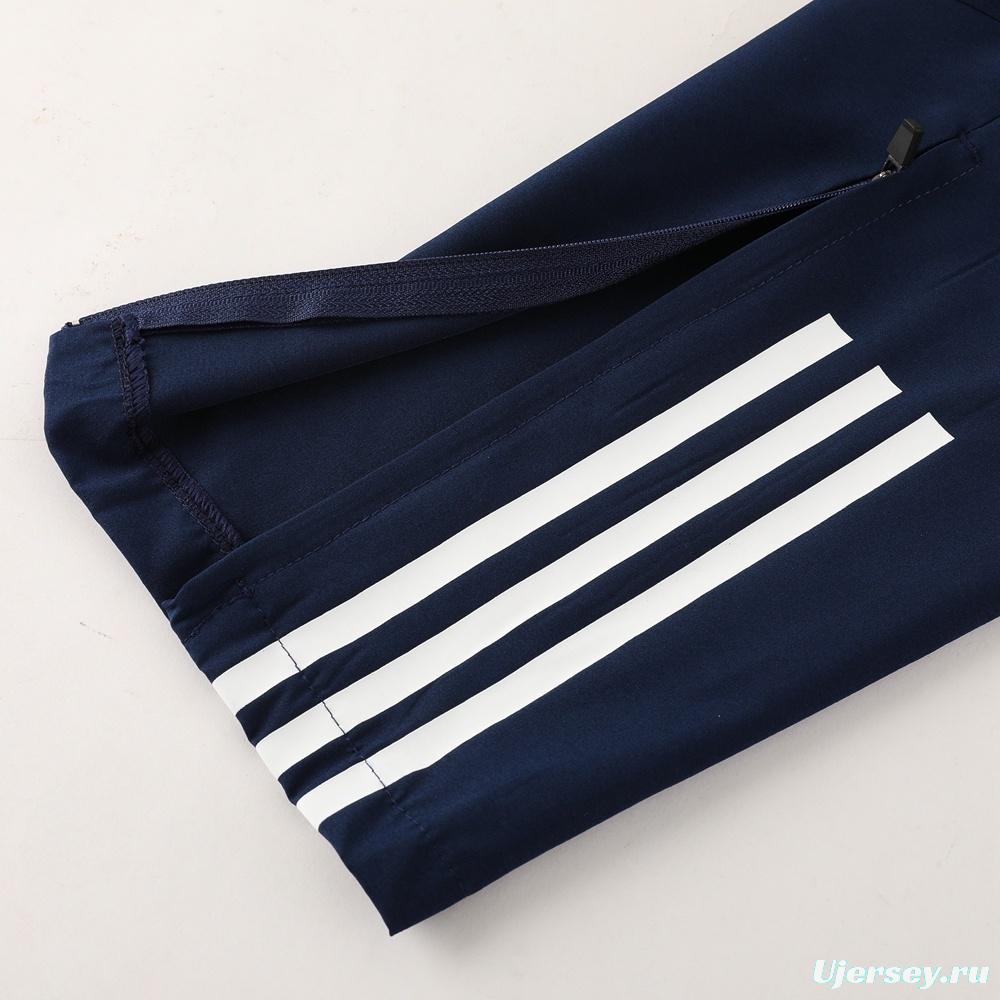 2025 Adidas Royal Blue Half Zipper Jacket+Long Pants S-2XL