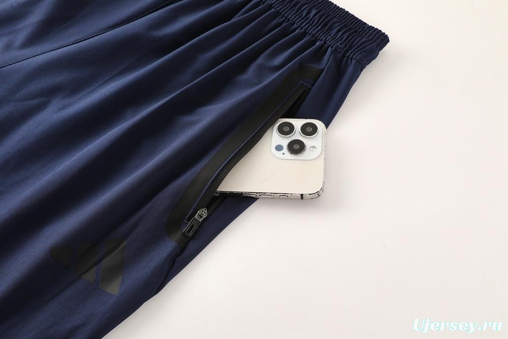 2025 Adidas Royal Blue Half Zipper Jacket+Long Pants S-2XL