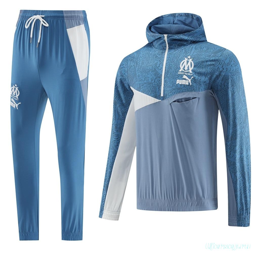 25/26 Olympique Marseille Half Zipper Jacket+Long Pants S-2XL