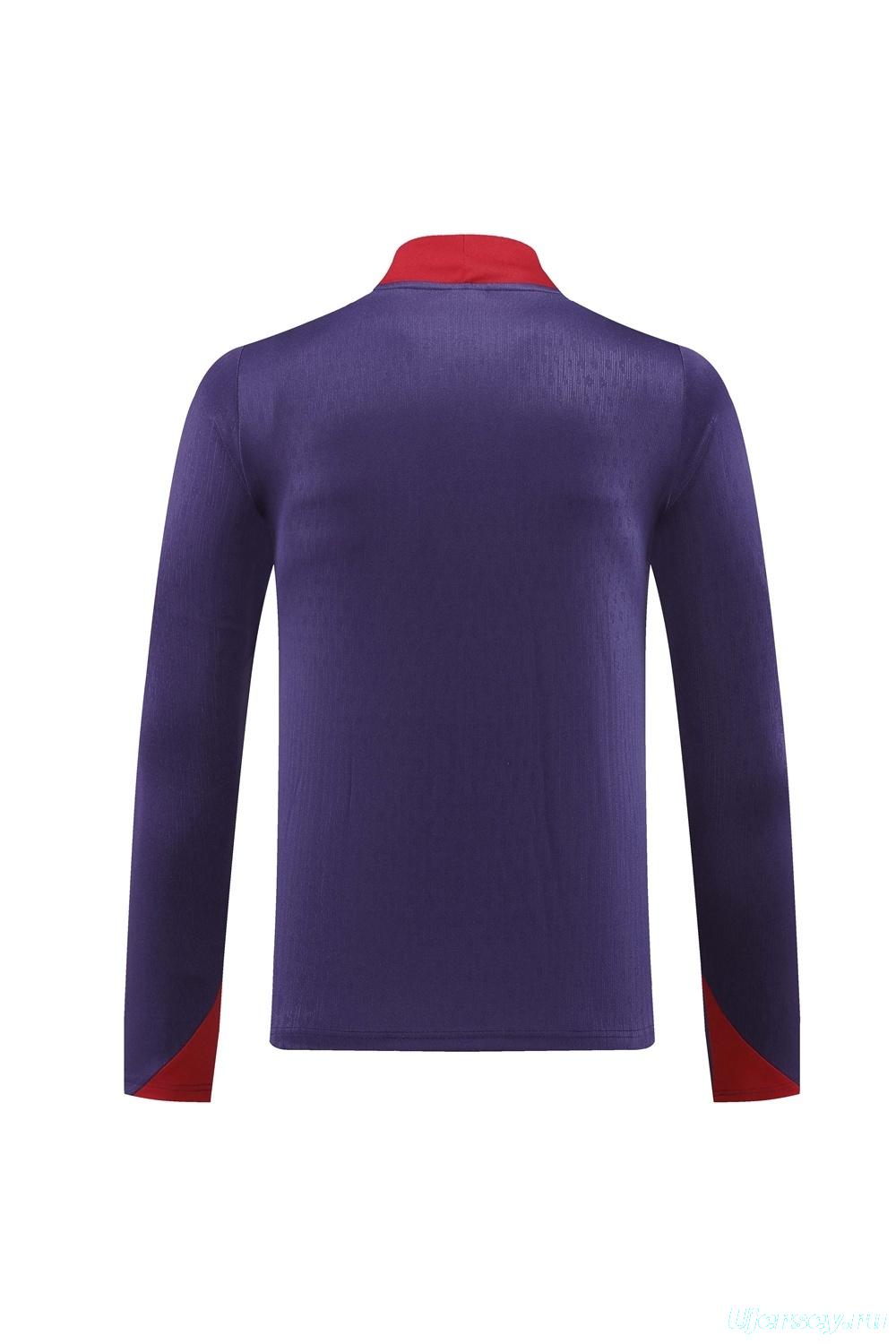 2025 England Purple Half Zipper Jacket+Long Pants