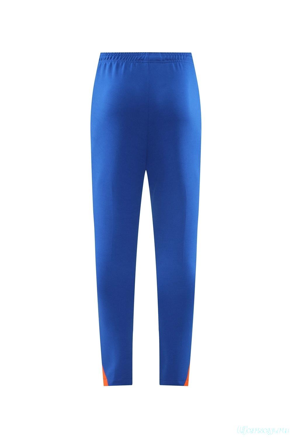 2025 Netherlands Blue Half Zipper Jacket+Long Pants