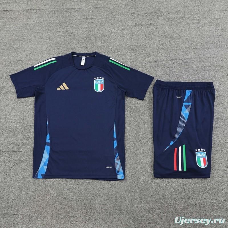 2025 Italy Royal Blue Short Sleeve+Soccer Shorts