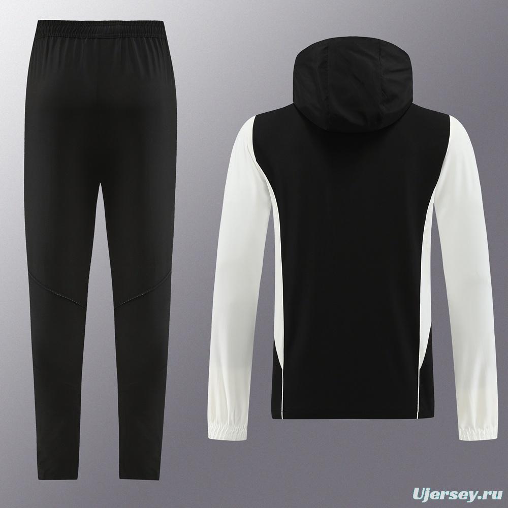 2025 Adidas Black White Half Zipper Jacket+Long Pants S-2XL