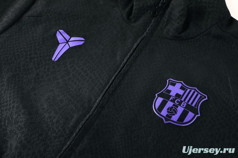 25/26 Barcelona Black S-3XL Half Zipper Jacket+Long Pants