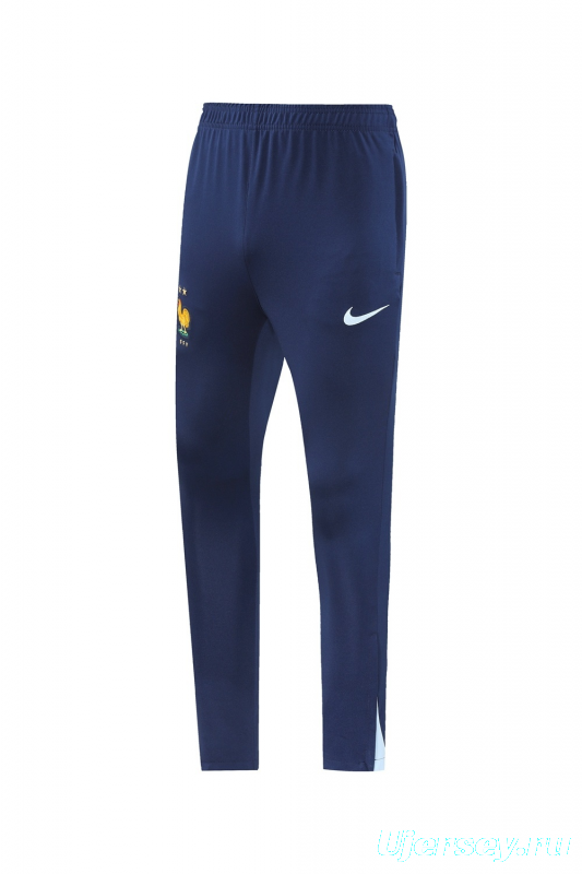 2025 France Royal Blue Half Zipper Jacket+Long Pants