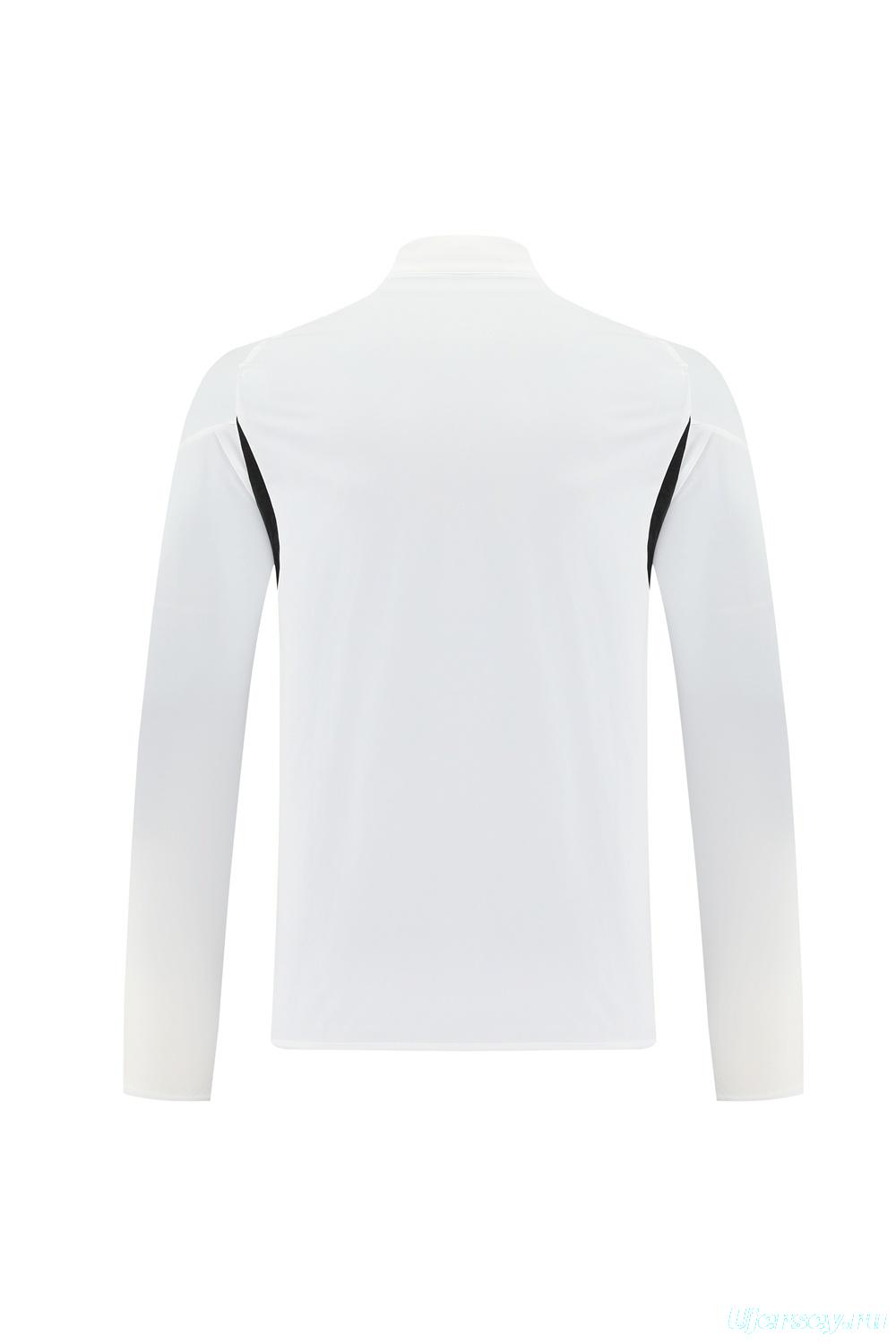 25/26 Manchester United White S-3XL Half Zipper Jacket+Long Pants