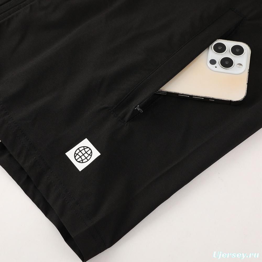 2025 Adidas Black White Half Zipper Jacket+Long Pants S-2XL