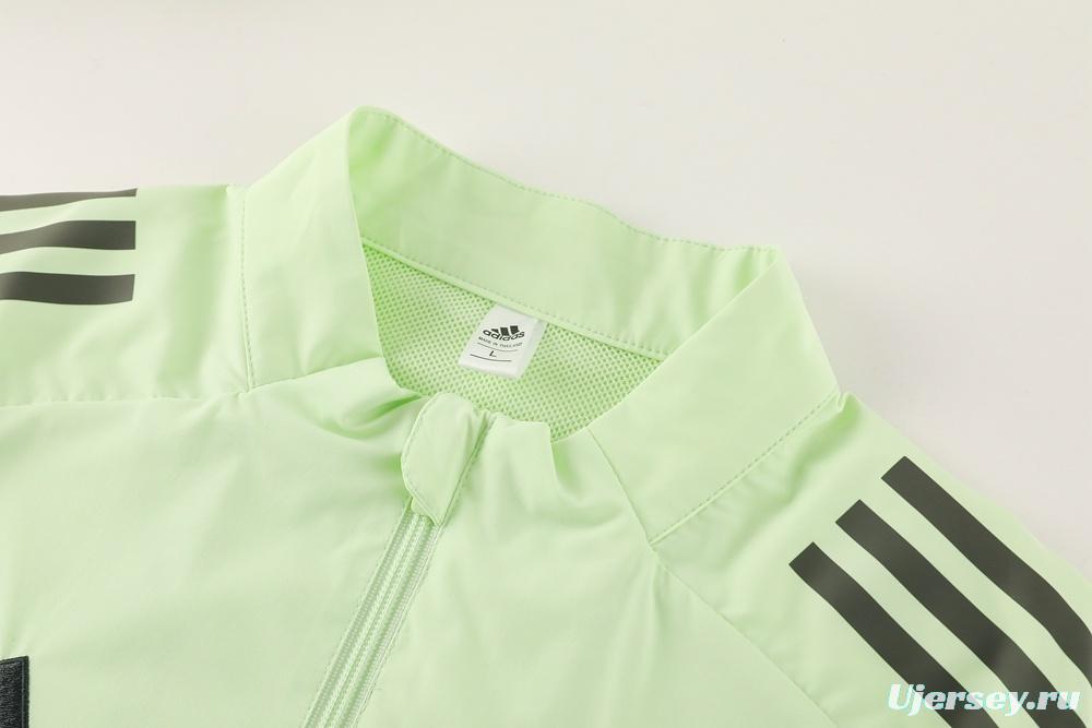 25/26 Real Madrid Light Green Half Zipper Jacket+Long Pants S-3XL