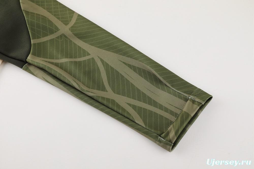 23/24 Barcelona Beige S-2XL Half Zipper Jacket+Long Pants