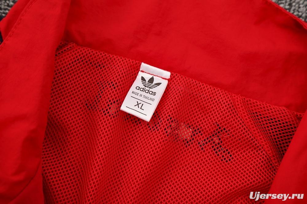 25/26 Arsenal Red Half Zipper Jacket+Long Pants S-3XL