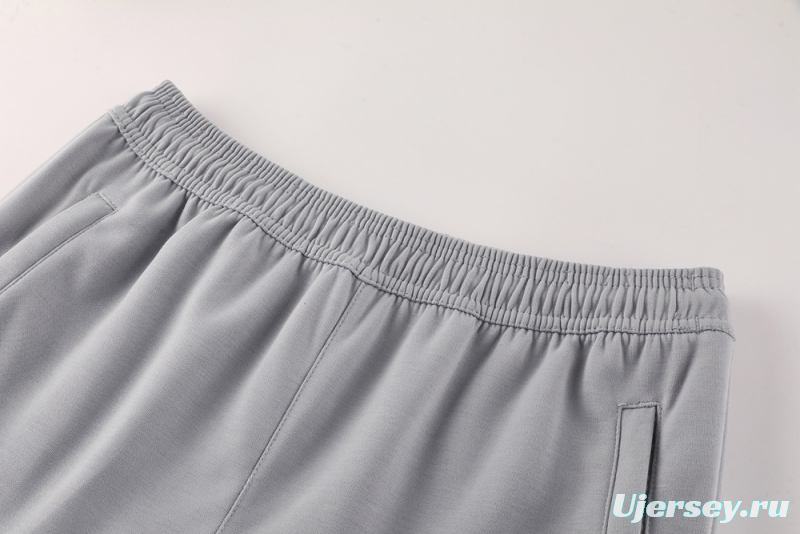 25/26 Manchester United Gray Half Zipper Jacket+Long Pants S-2XL