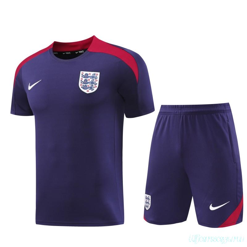 2025 England Purple Short Sleeve+Soccer Shorts