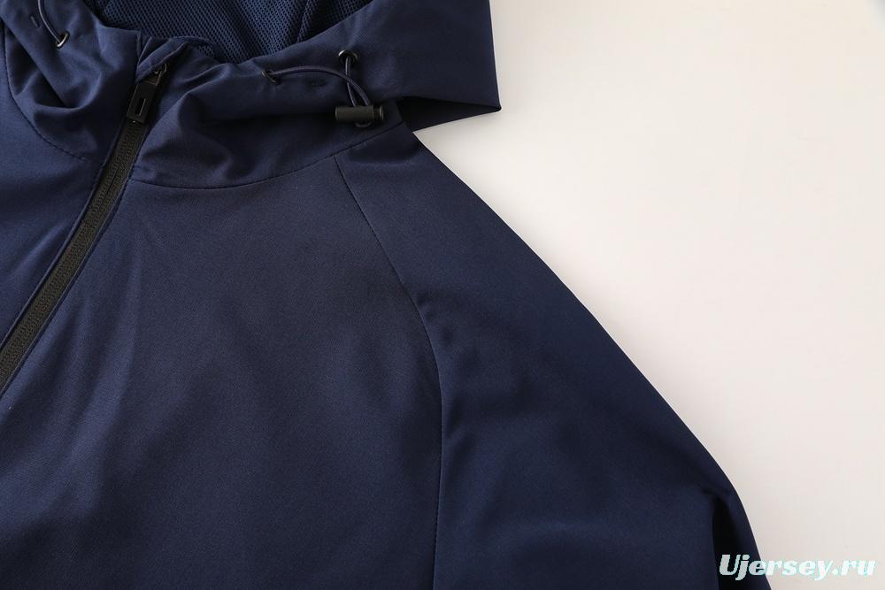 2025 Adidas Royal Blue Half Zipper Jacket+Long Pants S-2XL