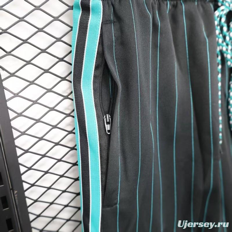 25/26 Liverpool Adidas Original Black with Teal Pinstripes Shorts