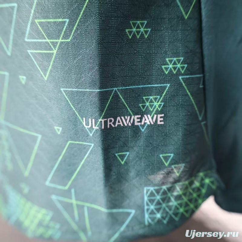 25/26 Player Version  Manchester City Third Dark Green with Geometric Triangle Pattern Jersey