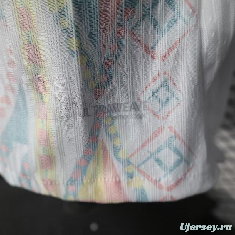 25/26 Player Version  Senegal Away White with African Traditional Pattern Jersey