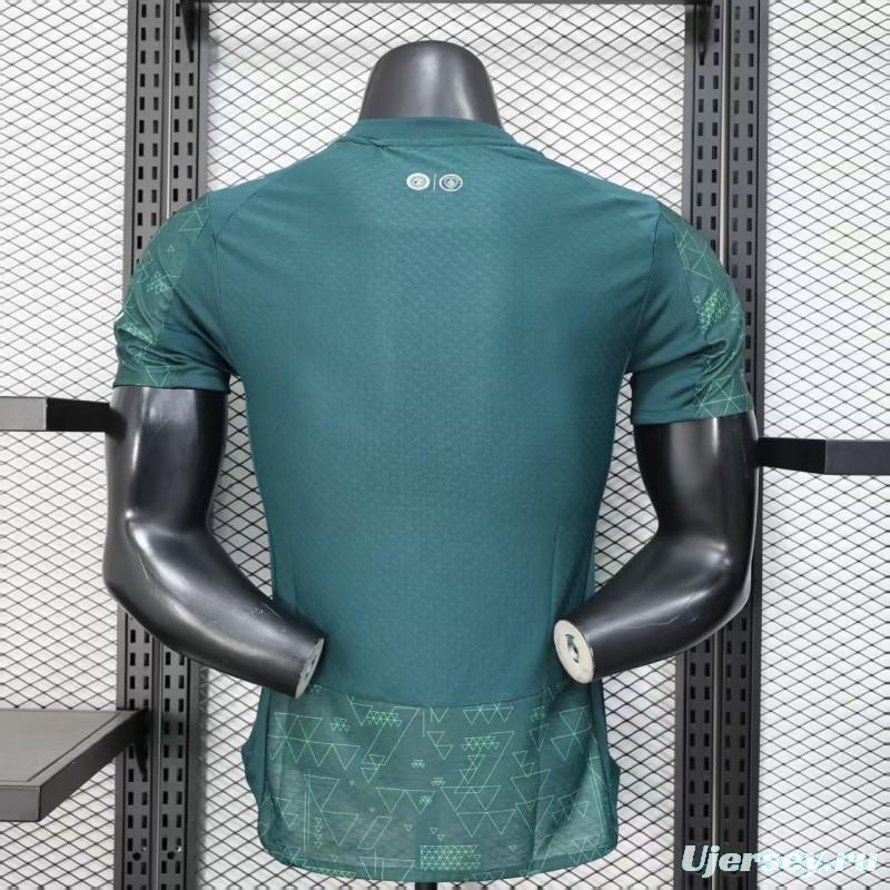 25/26 Player Version  Manchester City Third Dark Green with Geometric Triangle Pattern Jersey