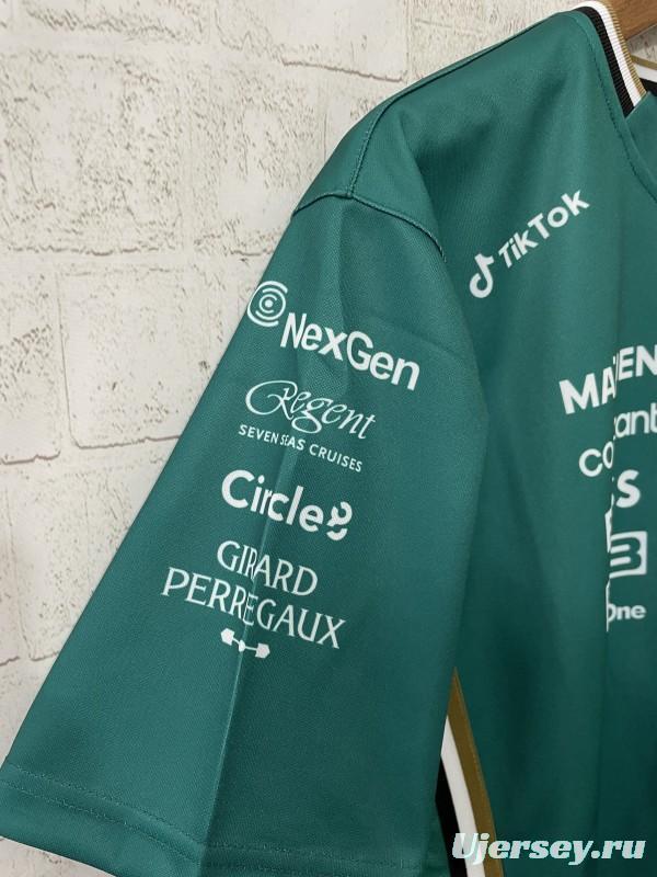 2025 F1 Aston Martin Aramco F1 Team Dark Green with Gold Trim Jersey