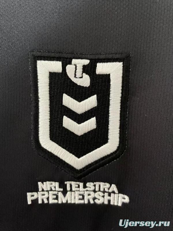 2025 Redcliffe Dolphins Red with Tonal Hoops Home Jersey