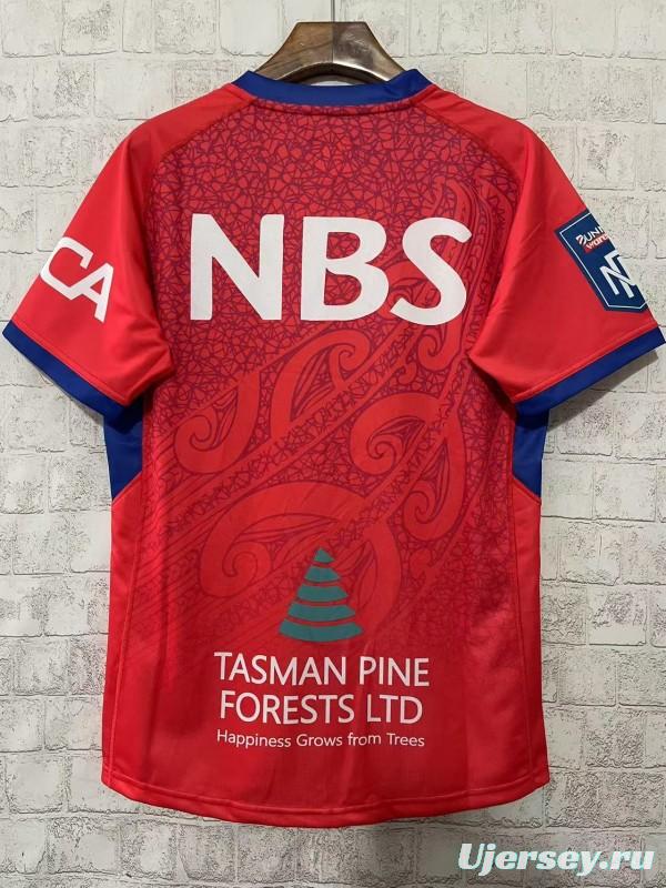 25/26 Tasman Mako Red with Maori Tribal Pattern Jersey