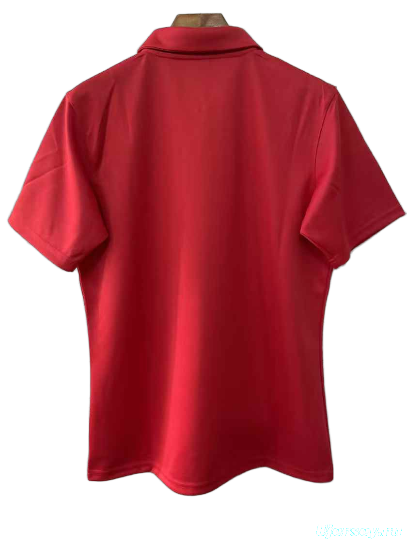 25/26 F1 Scuderia Ferrari Red with White Shoulder Stripes Polo Jersey