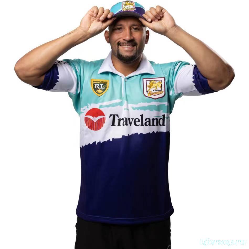 25/26 Australian Rugby League Teal White Navy with Brush Stroke Design Jersey