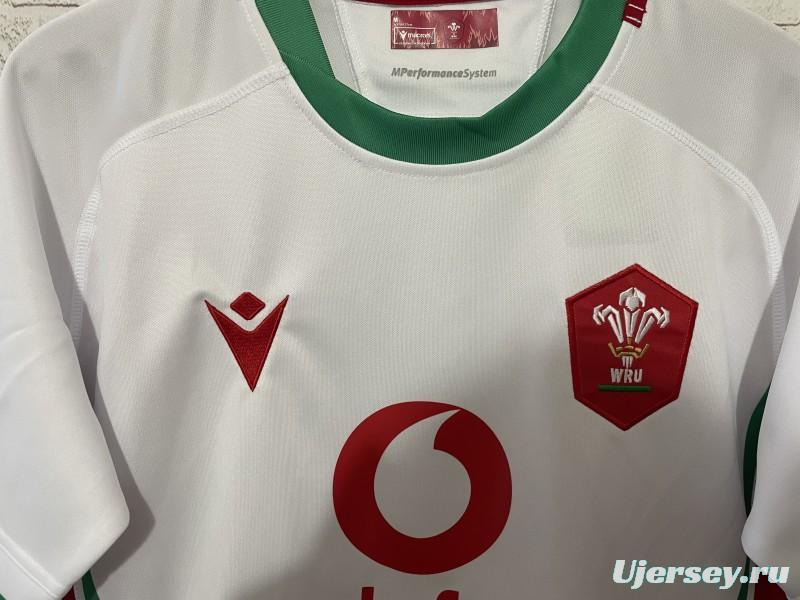 2025 Wales White with Red and Green Trim Away Jersey