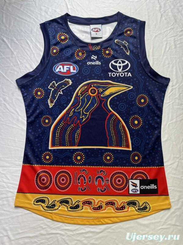 25/26 Adelaide Crows Navy with Indigenous Aboriginal Art Crow Design Guernsey