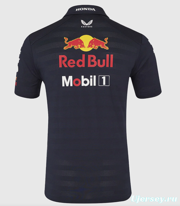 2026 F1 Oracle Red Bull Racing Navy with Red Stripes Polo Shirt