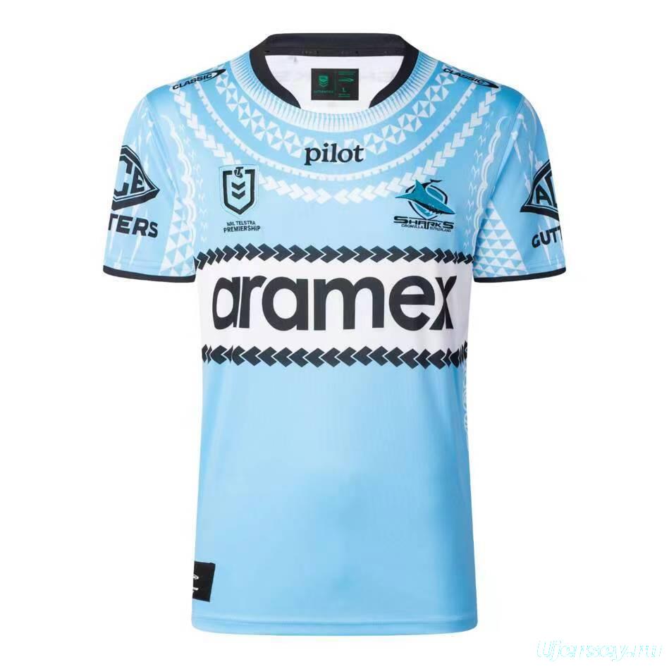 25/26 Cronulla-Sutherland Sharks Sky Blue with Indigenous Heritage Jersey