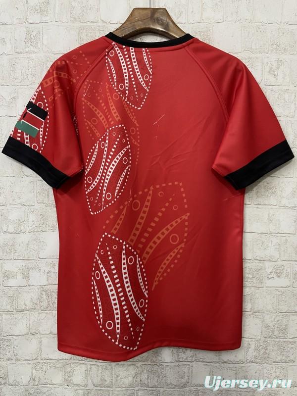 2026 Kenya Red with White Tribal Dot Patterns Jersey