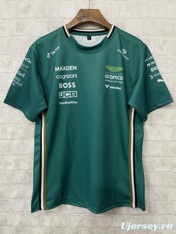 2025 F1 Aston Martin Aramco F1 Team Dark Green with Gold Trim Jersey