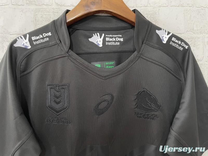 25/26 Brisbane Broncos All Black with Tonal Design Jersey