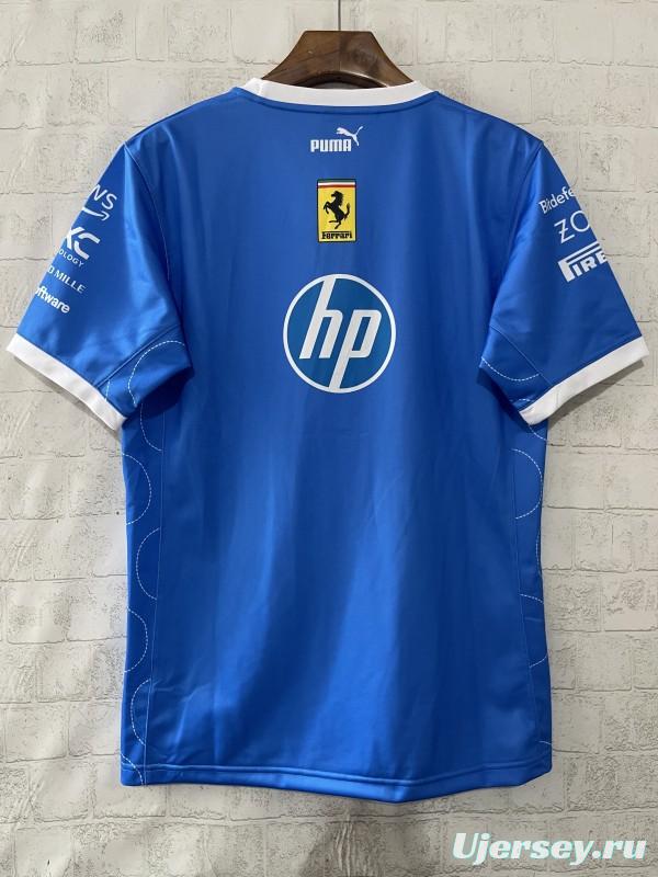 25/26 F1 Ferrari Racing Blue with Multi-Sponsor Design Jersey