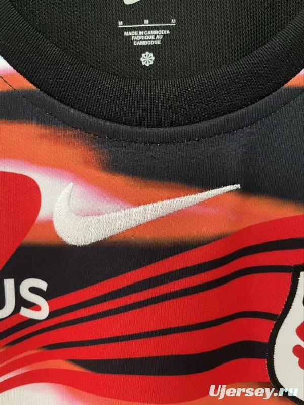 25/26 Toulouse Rugby Black with Red Lightning Stripes Jersey