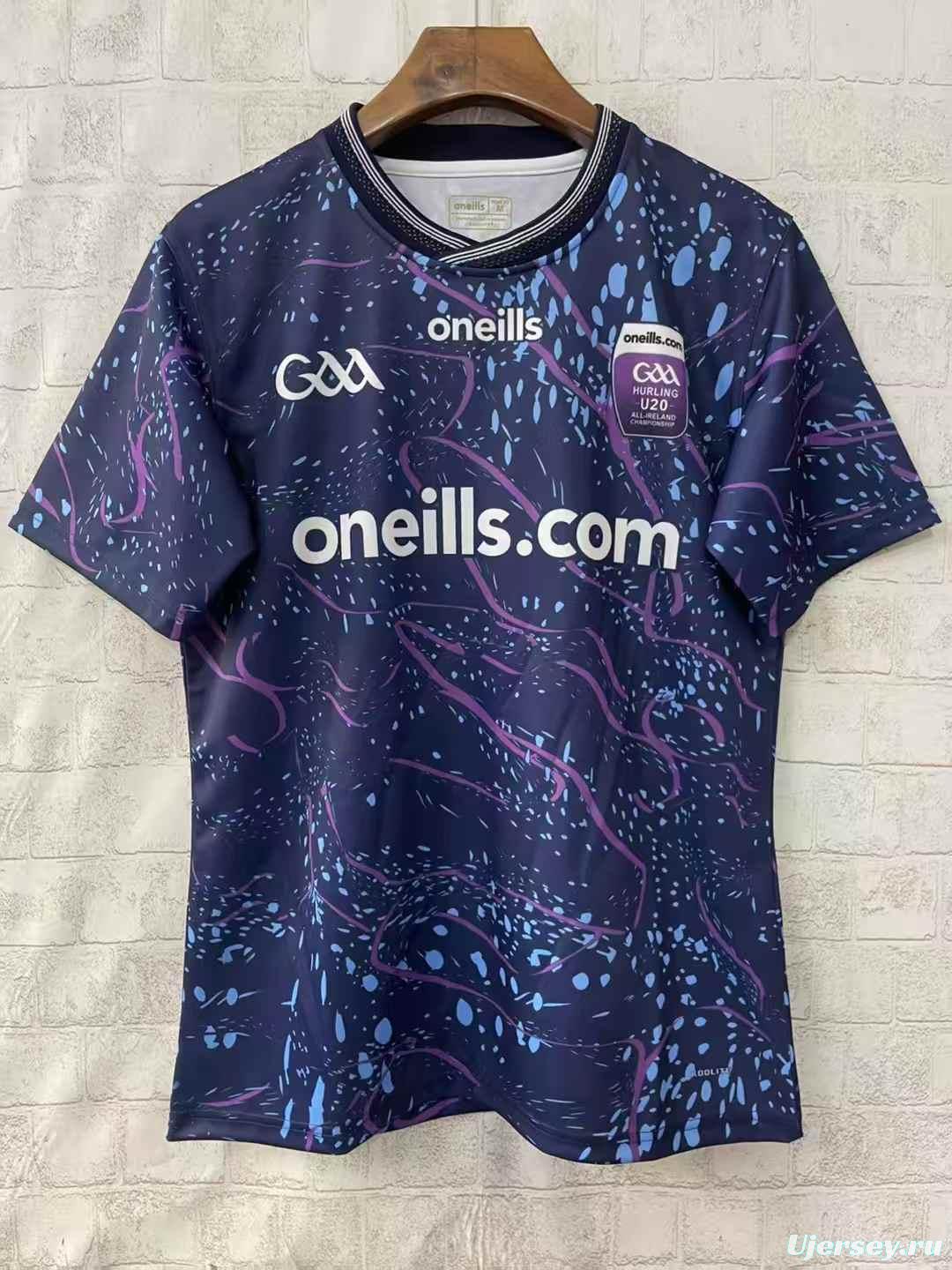 2026 Ireland GAA U20 Hurling Navy with Purple Marble Pattern Jersey