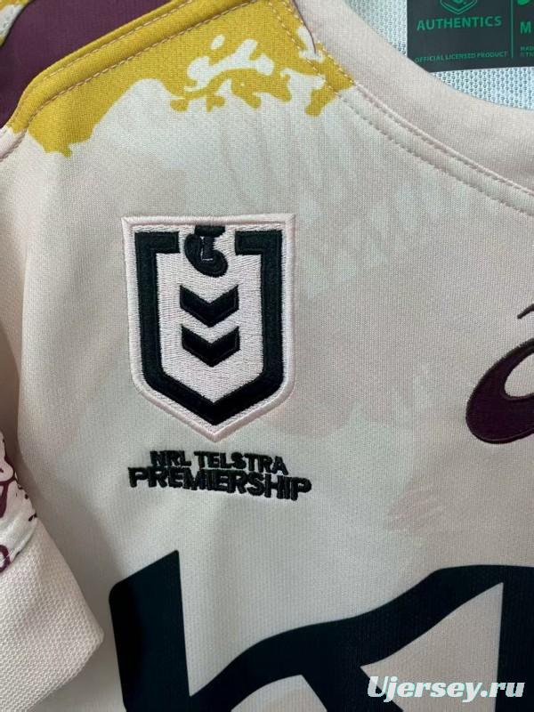 25/26 Brisbane Broncos White with Indigenous Art Jersey