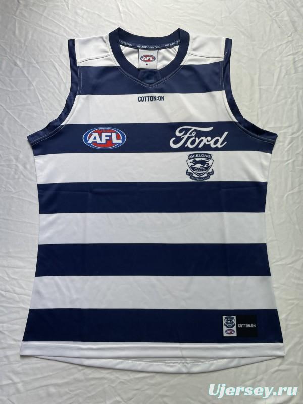 25/26 Geelong Cats Navy and White Hooped Jersey