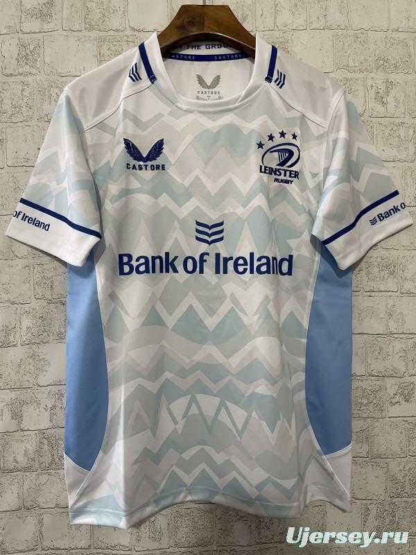24/25 Leinster White with Chevron Pattern and Sky Blue Panels Jersey