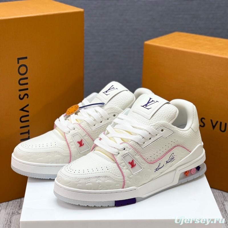 Louis Vuitton Trainer Retro Basketball-Inspired Sneakers with Mixed Materials - LY00430