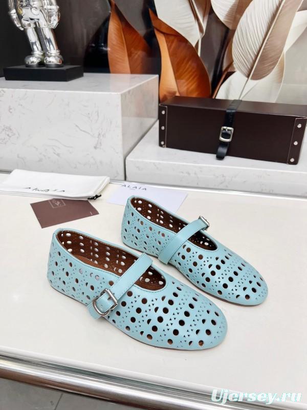 Alaia 2025/SS Perforated Ballet Flats - LY00320
