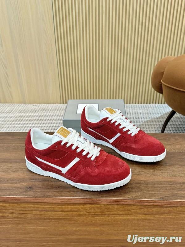 Tom Ford 2025 SS Casual Sneakers with Classic Color Blocking and Imported Leather Insole - AS00350