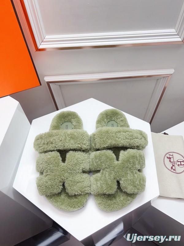 H Erijus Shoes 2025 Spring Summer Collection Genuine Fur Slippers - LY00270