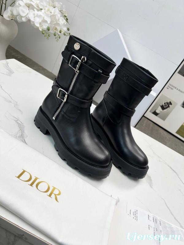Dior 2025 SS Retro British Style Brogue New Knight Boots - LY00400