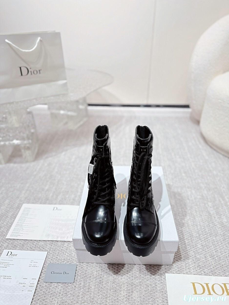 DIOR CHRONO Embroidered Motorcycle Ankle Boots - LY00400