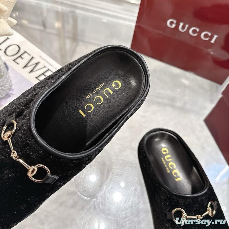 Gucci Women's Mule Shoes Velvet with Horsebit - LY00240