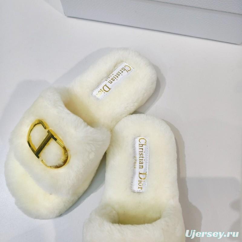 Dior Metal Buckle Wool Slippers Collection - LY00280